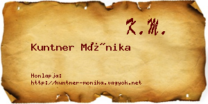 Kuntner Mónika névjegykártya