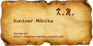 Kuntner Mónika névjegykártya
